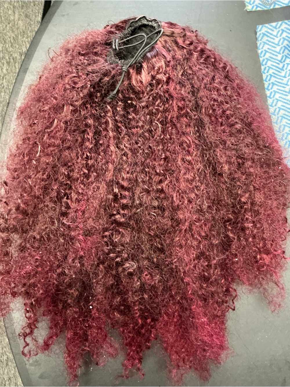 Burgundy Curly Clip-In Hair Extension - Natural Texture